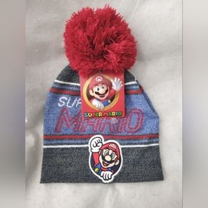 Super Mario Winter Kids Beanie with Pom Pom